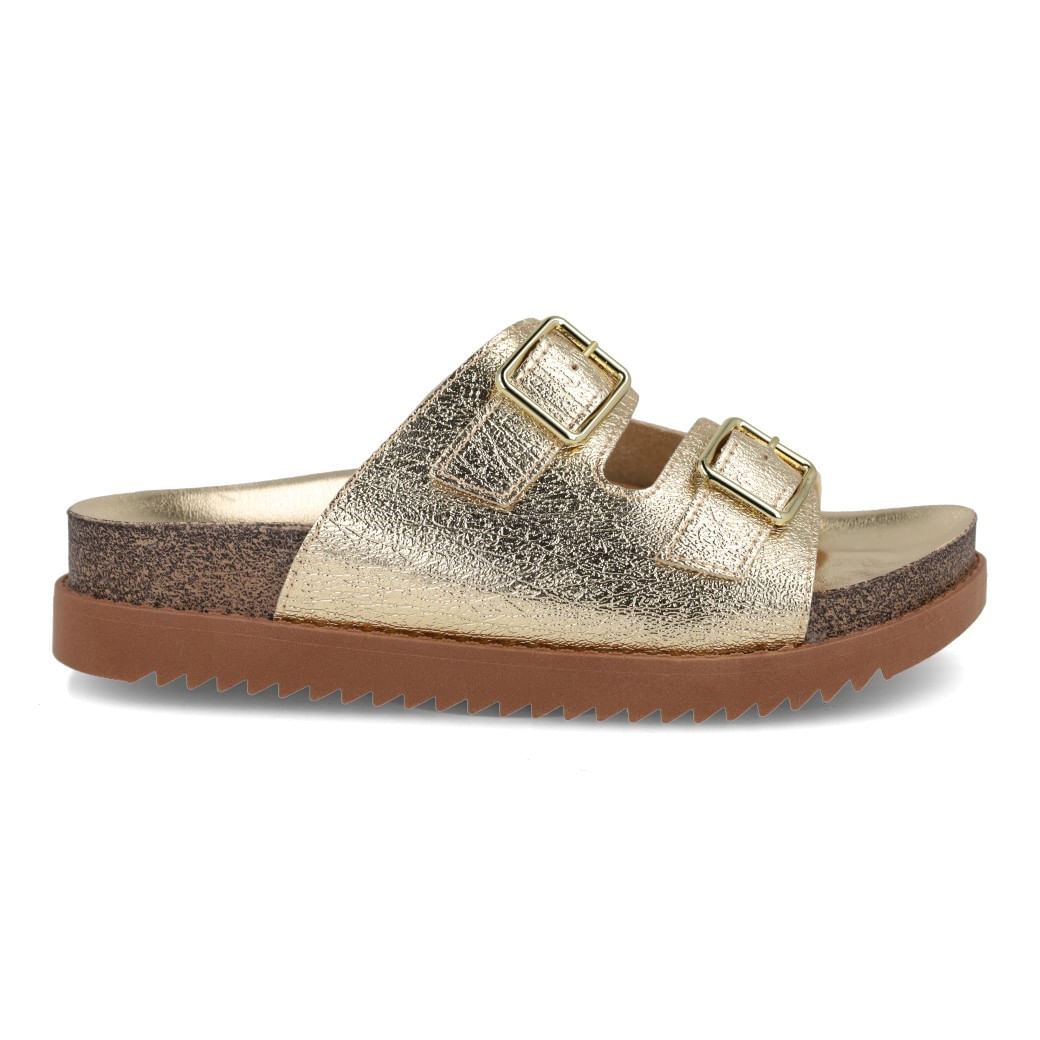 Moleca Tamanco 24-5500105-66 Dourado Metalizado Comfy Plus_3_999999992636804_